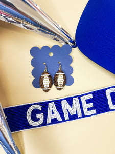 Crystal Football Dangle Earrings
