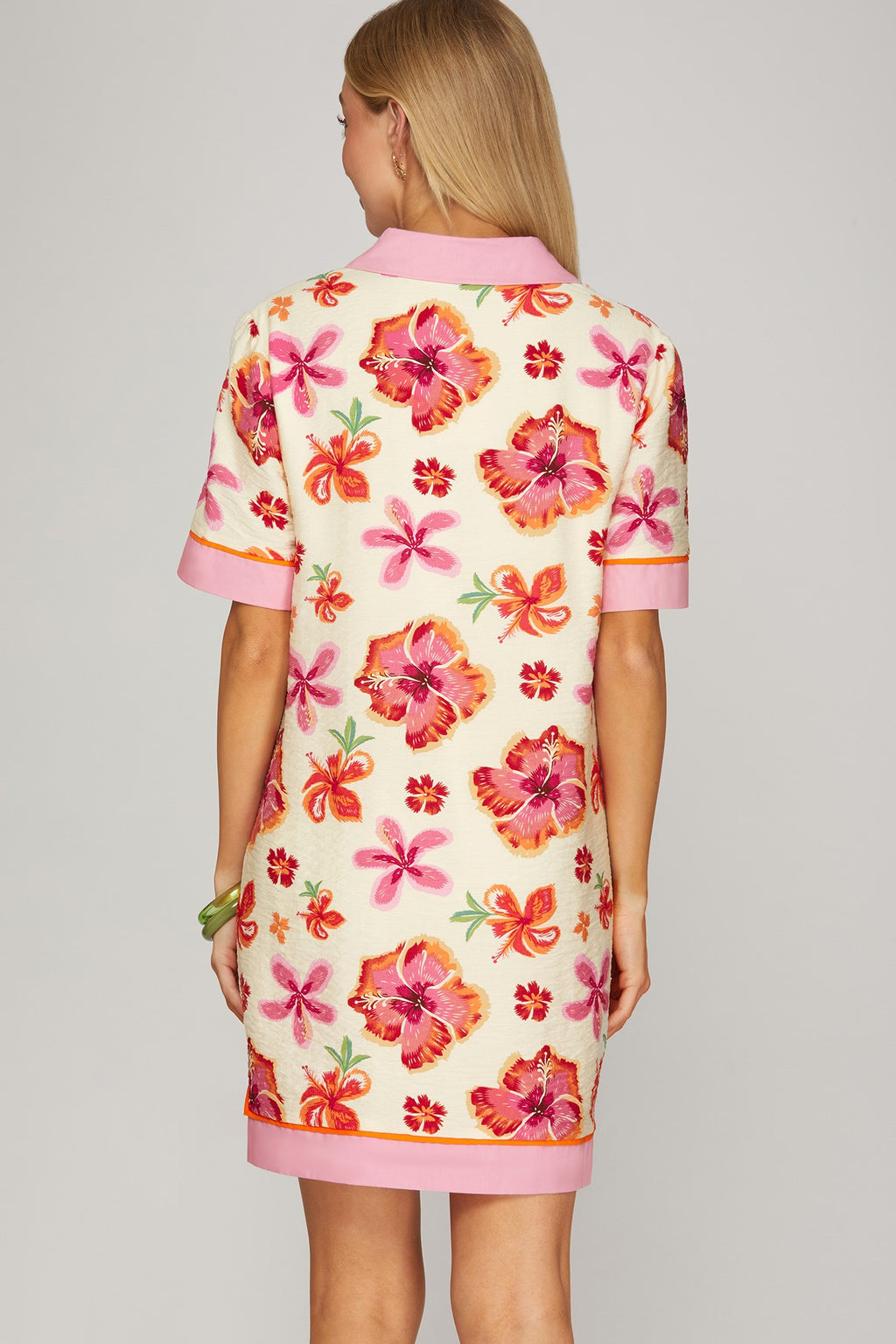 Pink Floral Dress (S-L)