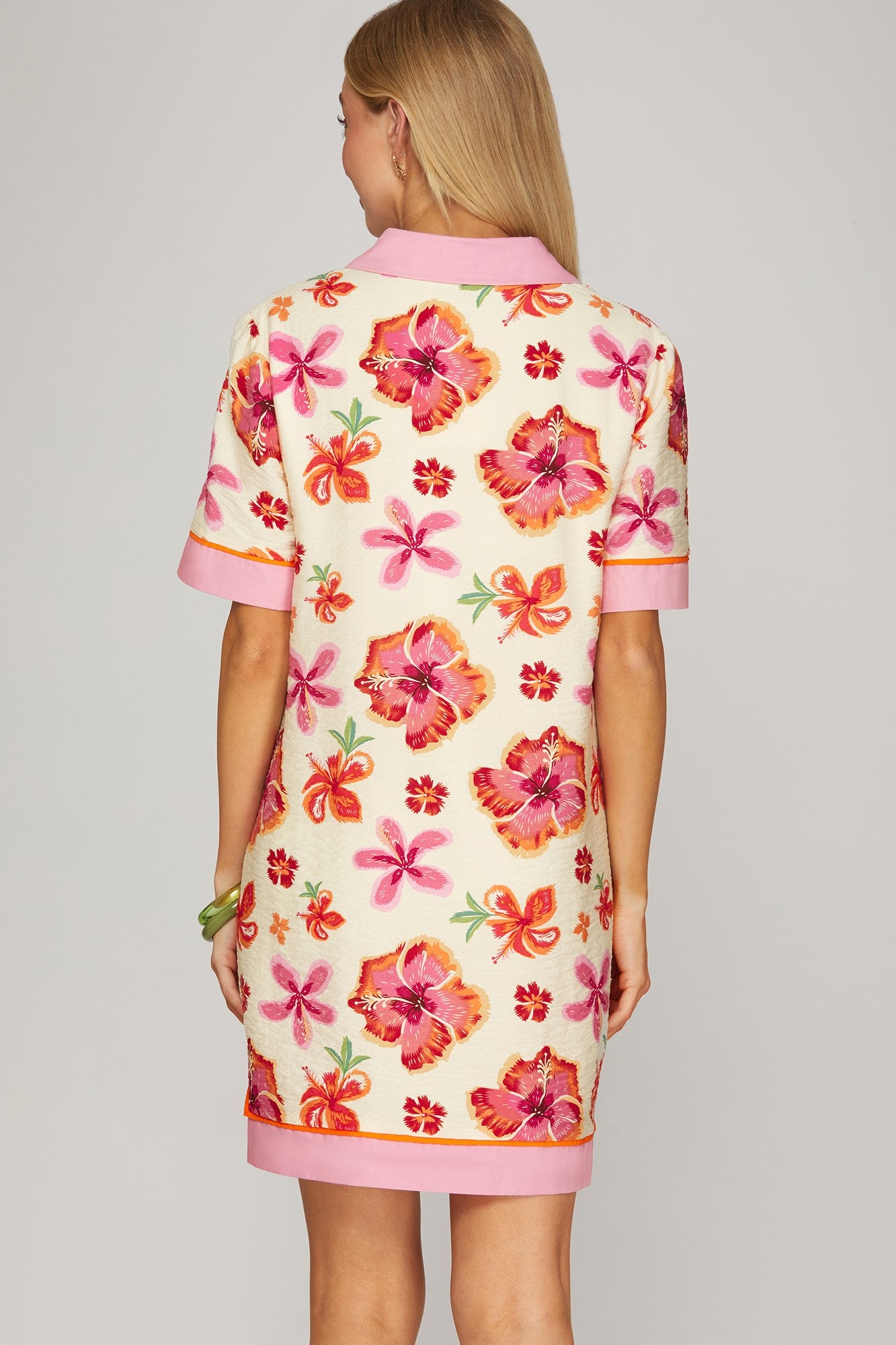 Pink Floral Dress (S-L)
