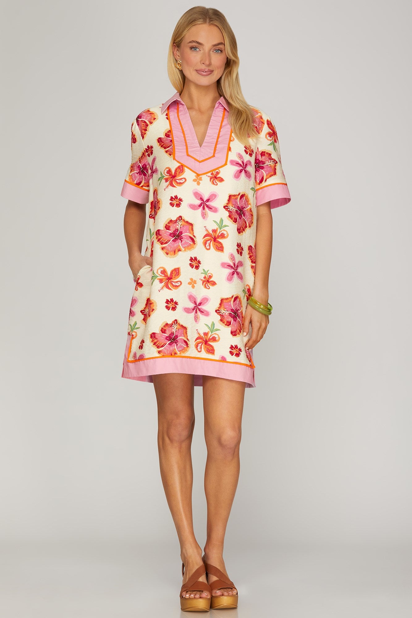 Pink Floral Dress (S-L)