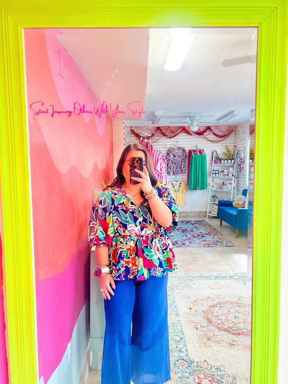 Floral Print Baby Doll Top