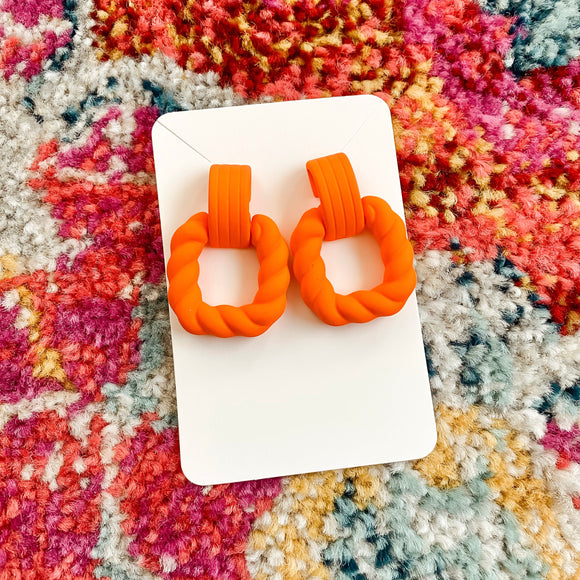 Twisted Orange Earrings