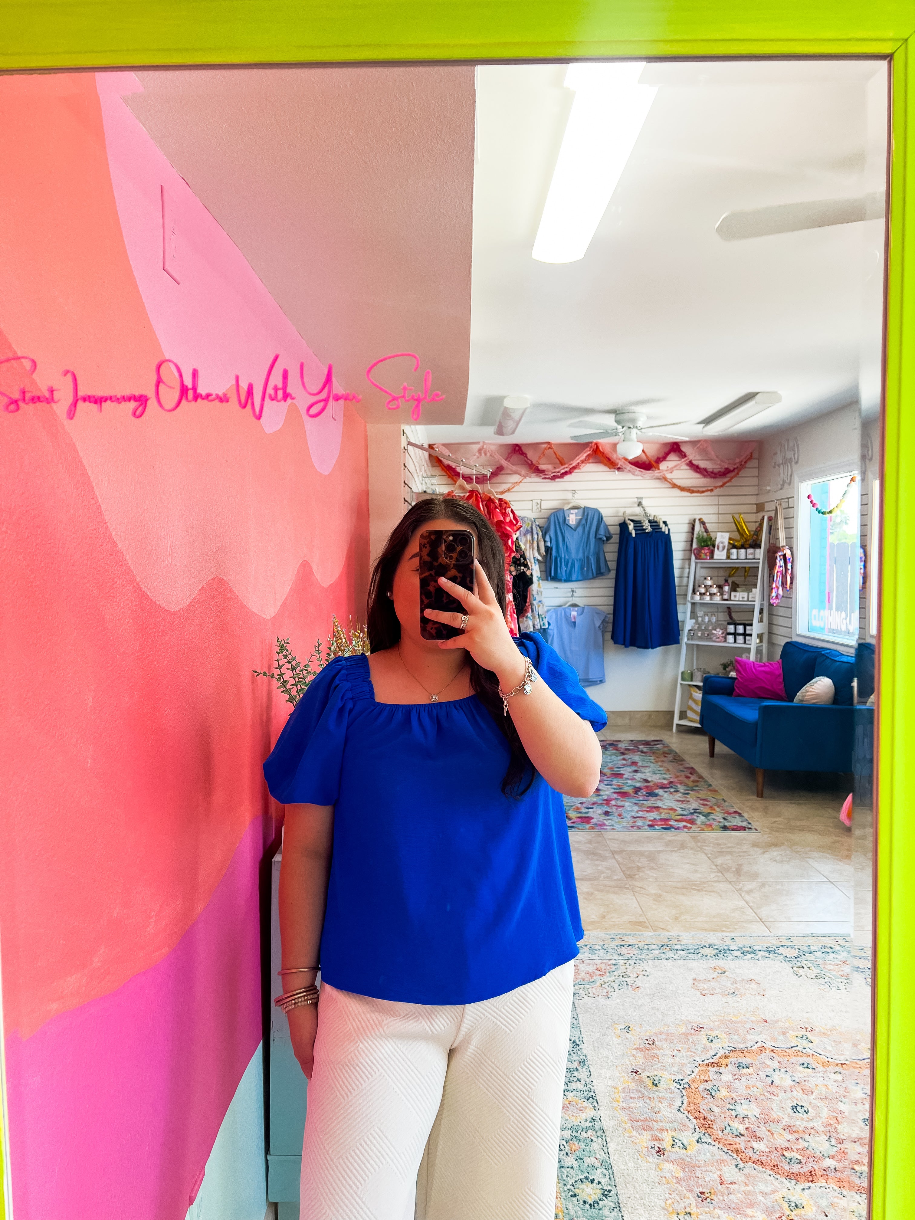 Diva Blue Square Neck Blouse