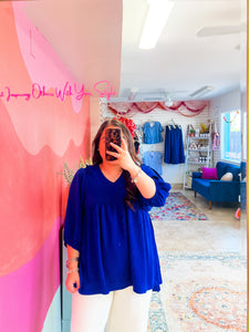 Royal Blue Babydoll Top