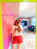 Rust High Waisted Shorts