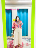 Ecru Wide Leg Pants