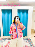 Floral Striped Mix Blouse