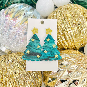 Acrylic Christmas Tree Earrings