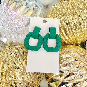 Twisted Green Earrings