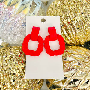 Twisted Red Earrings