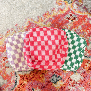 Checkered Mini Cosmetic Bag