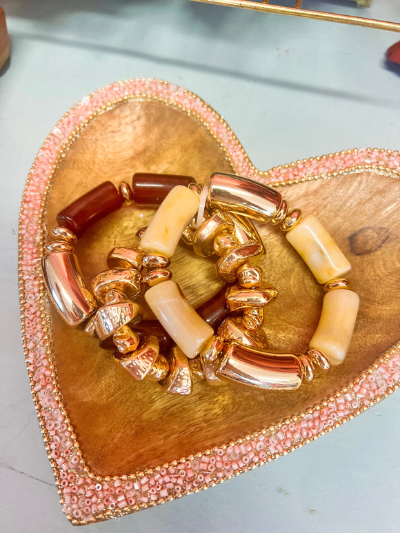 Brown & Gold Mix Bracelets