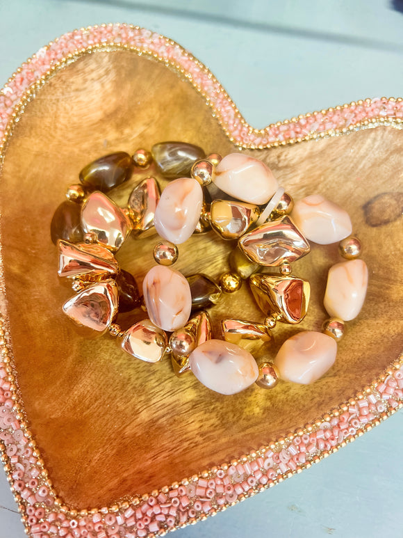 Brown & Cream Mix Bracelets