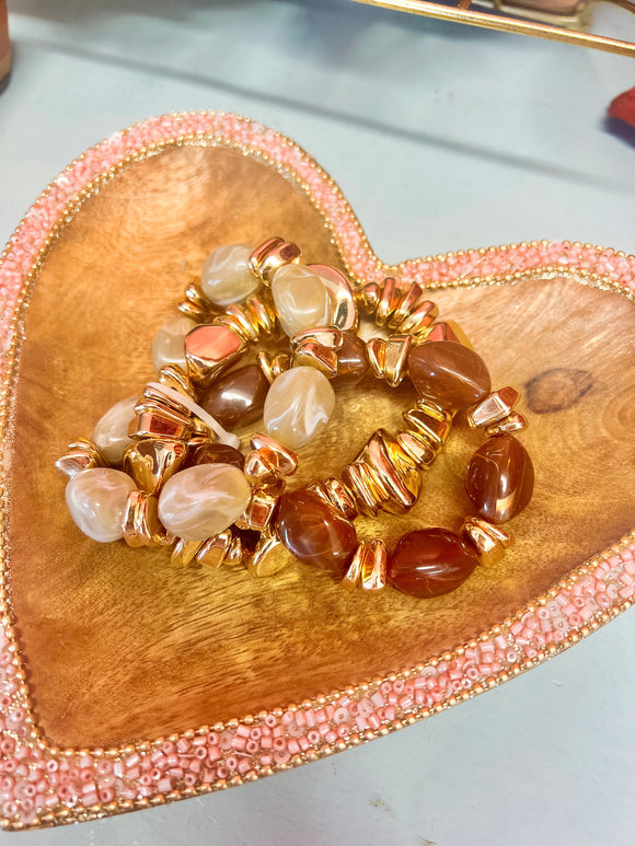 Brown & Taupe Mix Bracelets