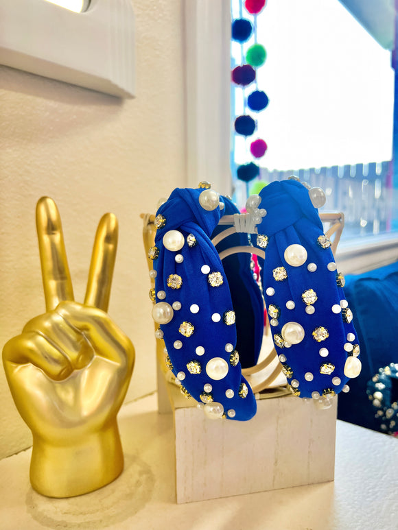 Royal Pearl + Rhinestone Headband