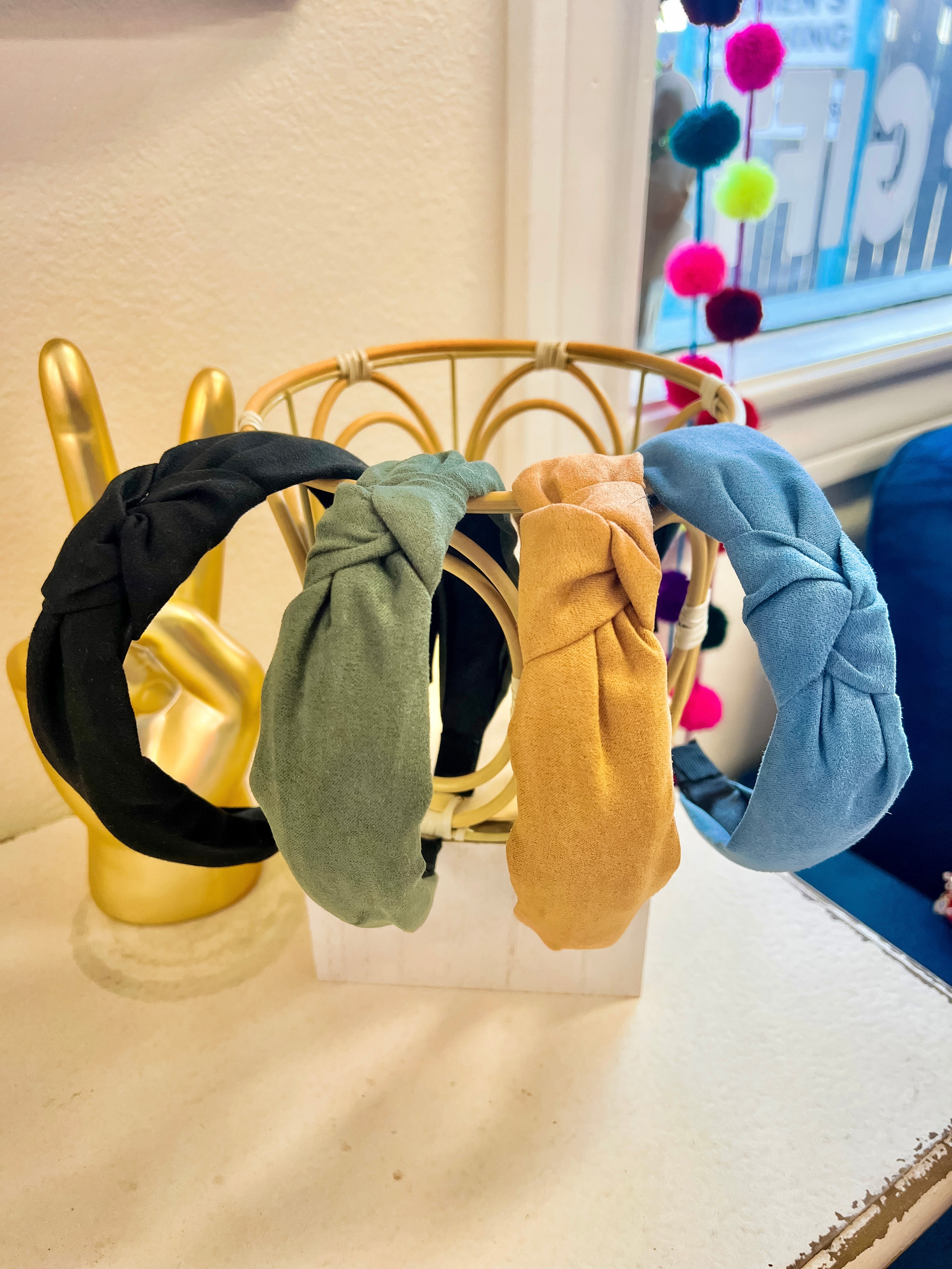 Suede Top Knot Headbands