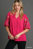 Blooming Embroidered Top (S-2X)
