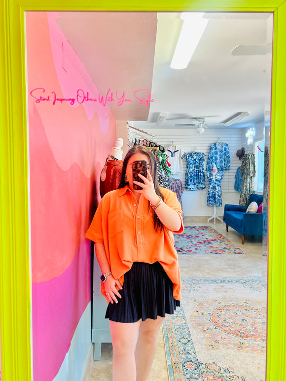 Easy Days Waffle Button Top (S-L)