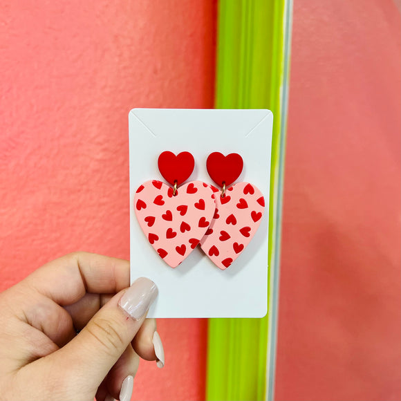 Double Heart Tiered Earrings