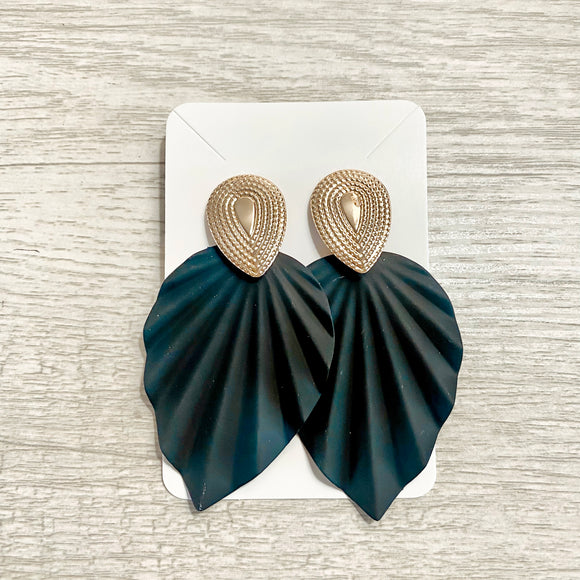 Black Leaf Drop Earrings