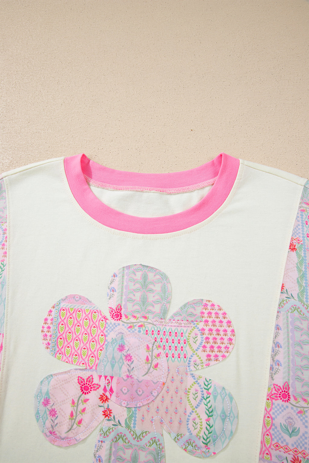 Floral Patchwork Top (S-3X)