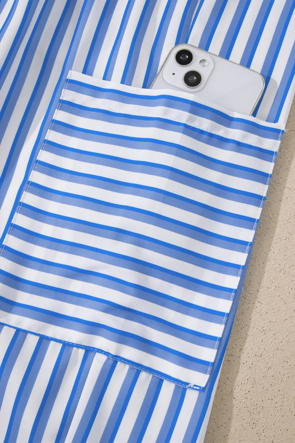 Striped Blue Pull On Pants