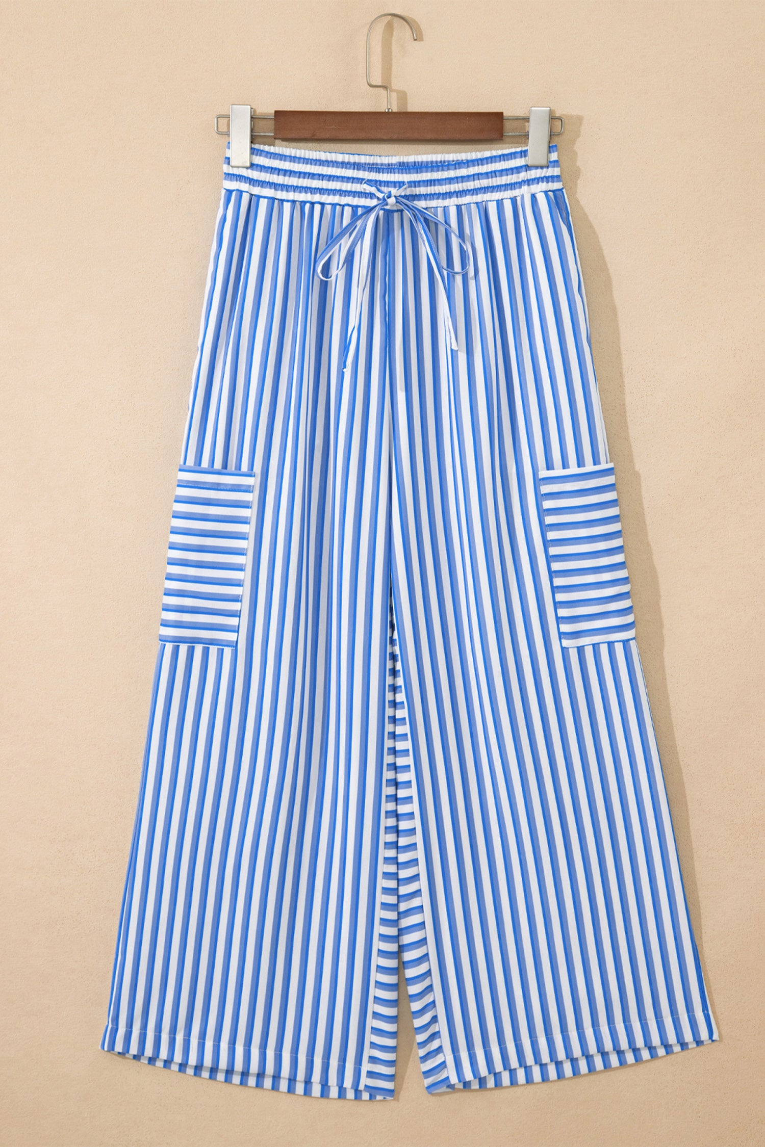 Striped Blue Pull On Pants