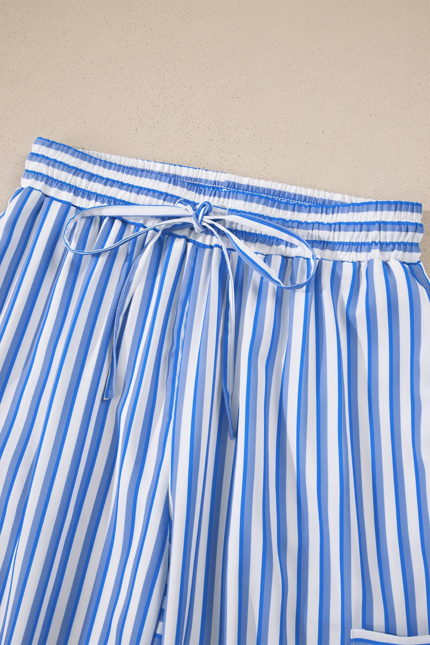 Striped Blue Pull On Pants