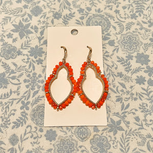 Orange Beaded Earrings