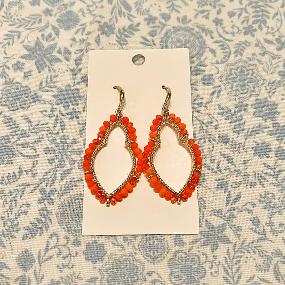 Orange Beaded Earrings