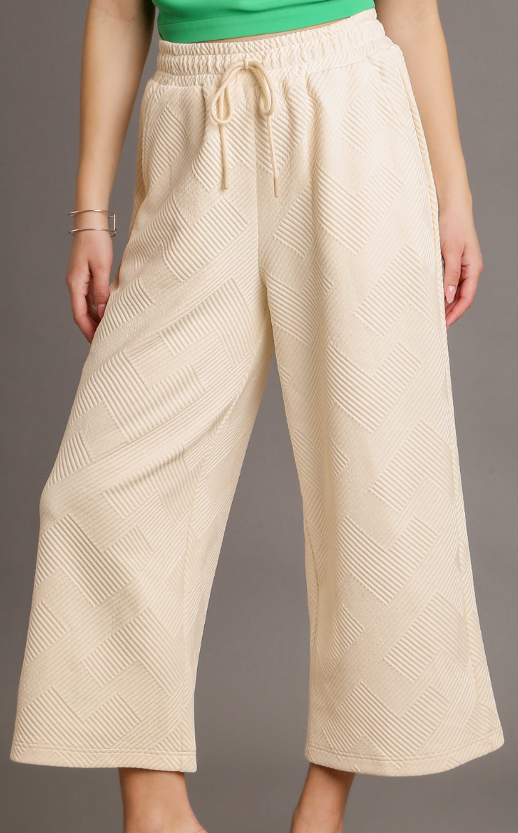 Cream Jacquard Pants (S-L)