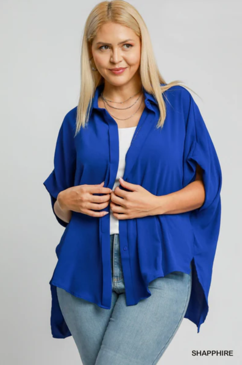 Sapphire Hi-Low Blouse (XL-2X)