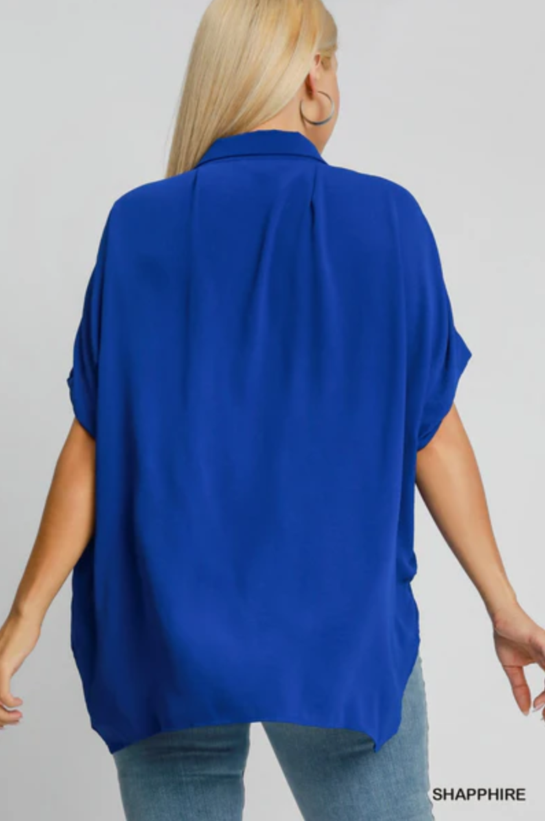 Sapphire Hi-Low Blouse (XL-2X)