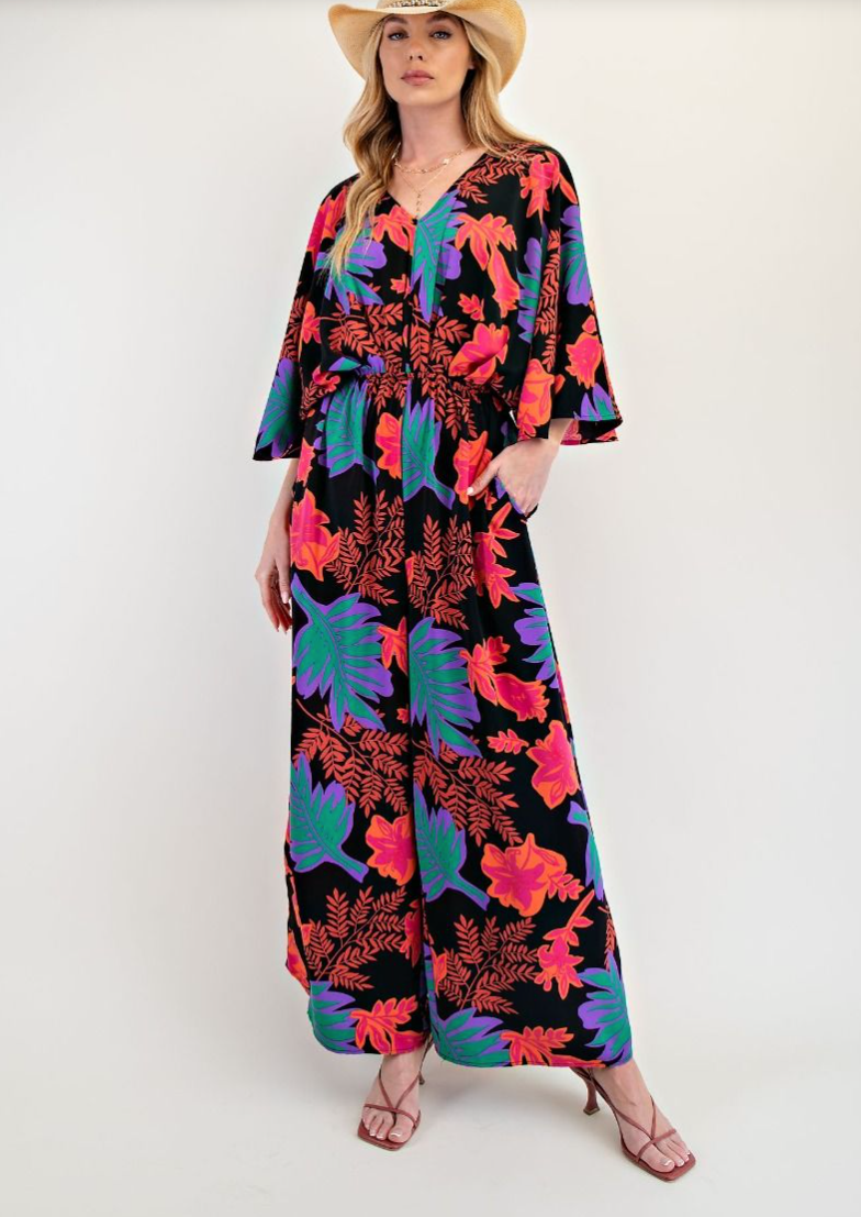 Black Floral Jumpsuit