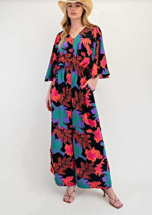 Black Floral Jumpsuit