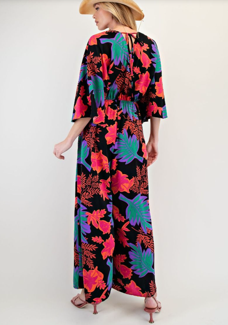 Black Floral Jumpsuit