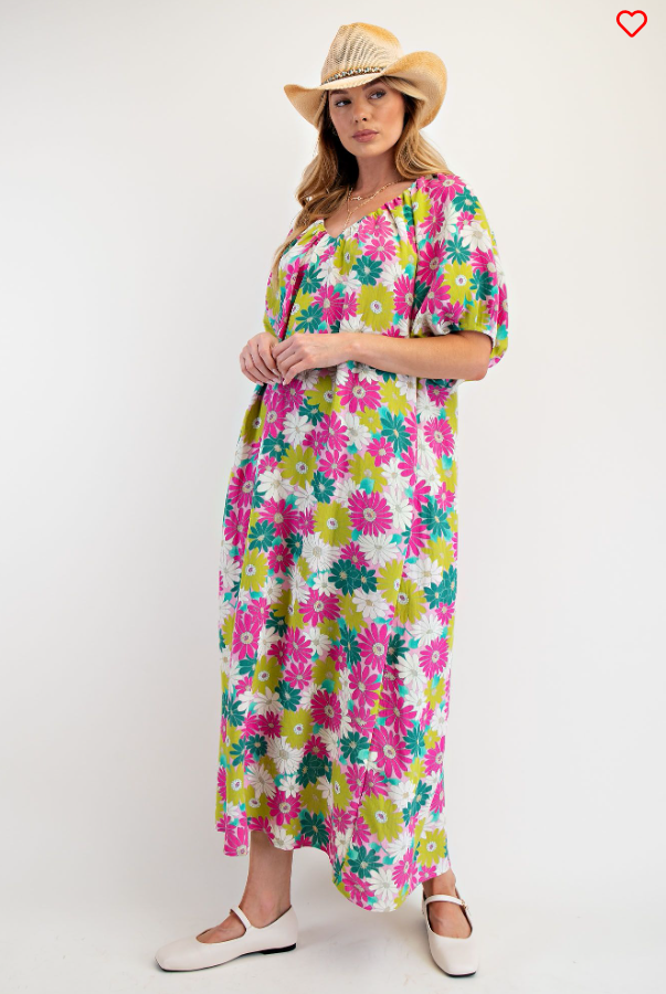 Floral Maxi Dress (S-3X)