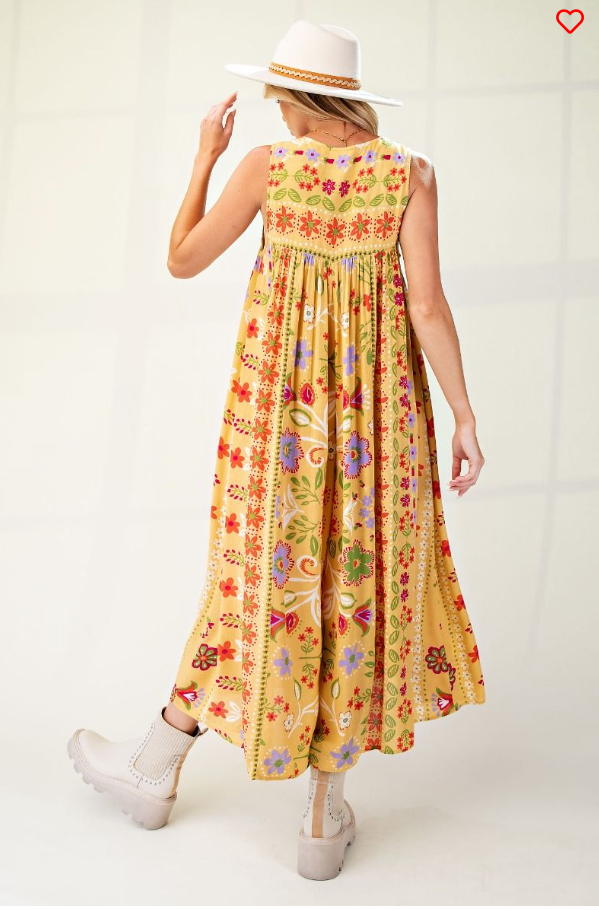 Macaron Floral Print Jumpsuit
