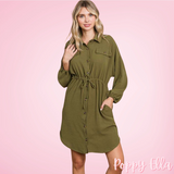 Olive Shirt Dress