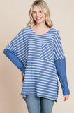 Blue Striped Oversized Top/Tunic