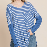 Blue Striped Oversized Top/Tunic