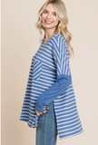 Blue Striped Oversized Top/Tunic