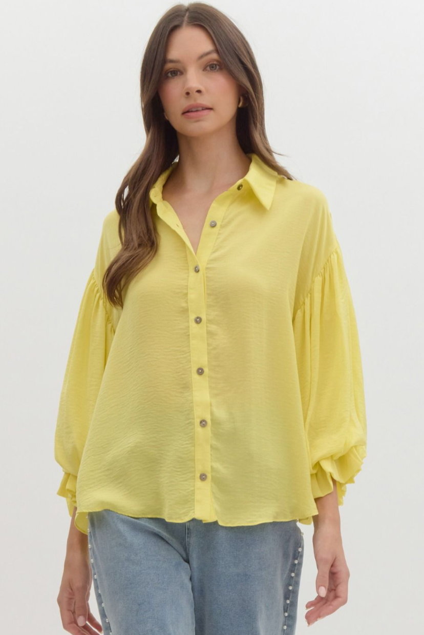 Lemon Satin Blouse