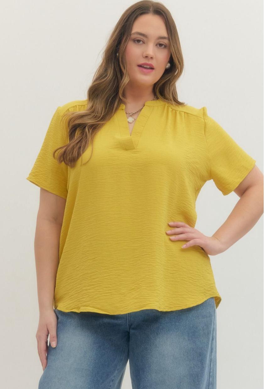 Gold Woven Blouse (XL-2X)