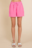 High Waisted Flamingo Pink Shorts