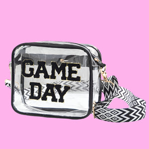 Black Game Day Stadium Approved Transparent Crossbody