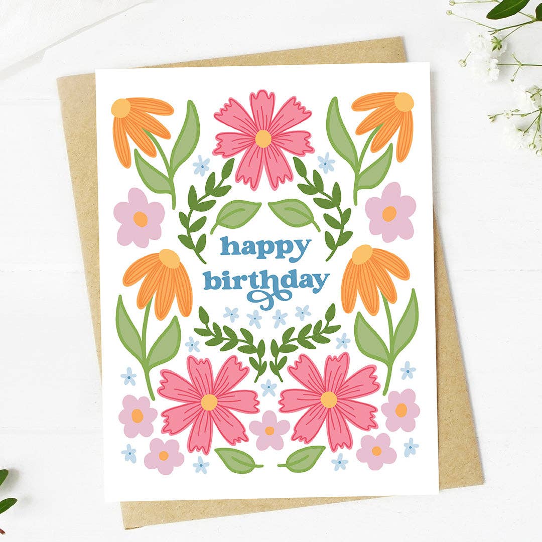 "Happy birthday" Cute Spring Card