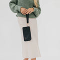 Navy Double Zip Nylon Wristlet