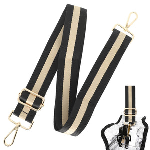 Game Day Contrast Striped Shoulder Bag Strap: Black