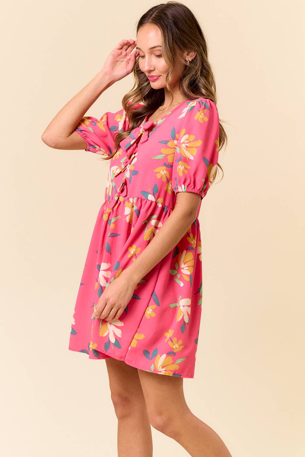 Coral Floral Dress